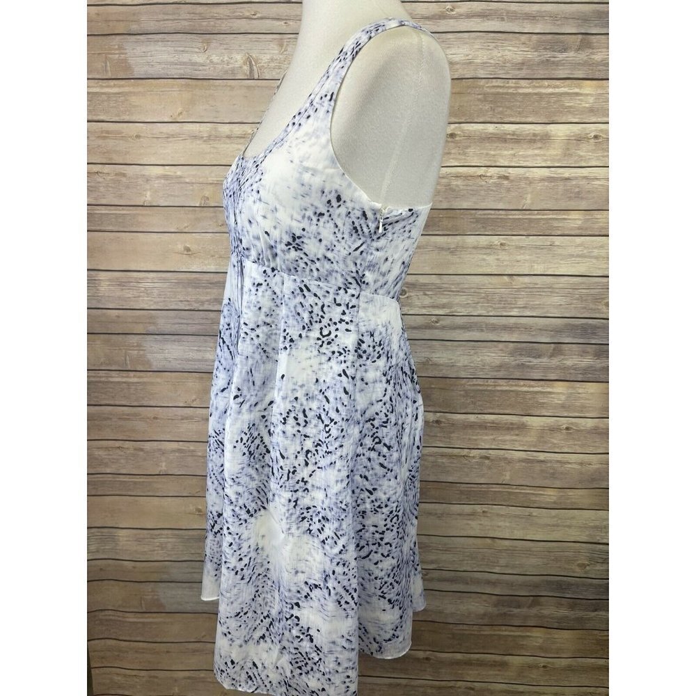 Jessica Simpson Size 4 Dress Blue White Pleated Lined Size Zip Faux Wrap Style - Picture 4 of 11